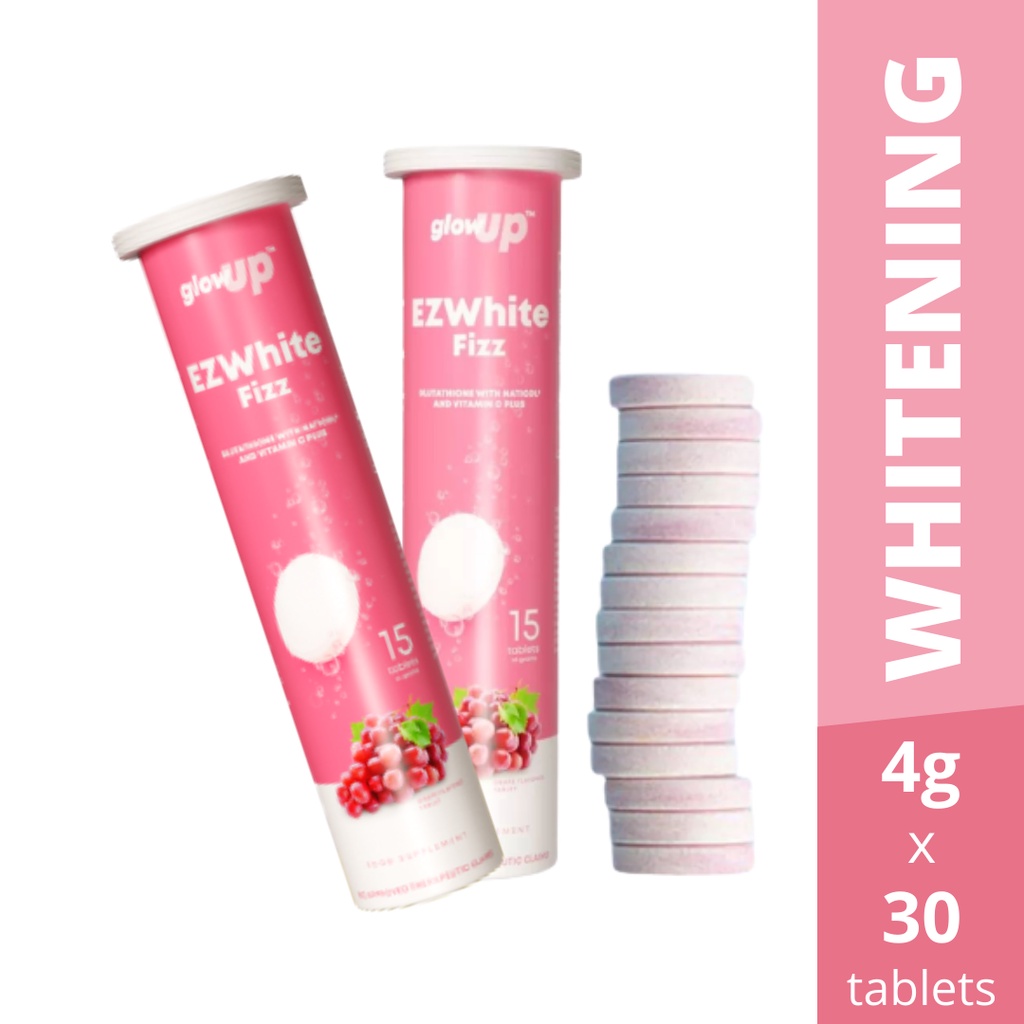 GLOWUP EZWhite Fizz Glutathione with Collagen and Vitamin C (30 Tablets