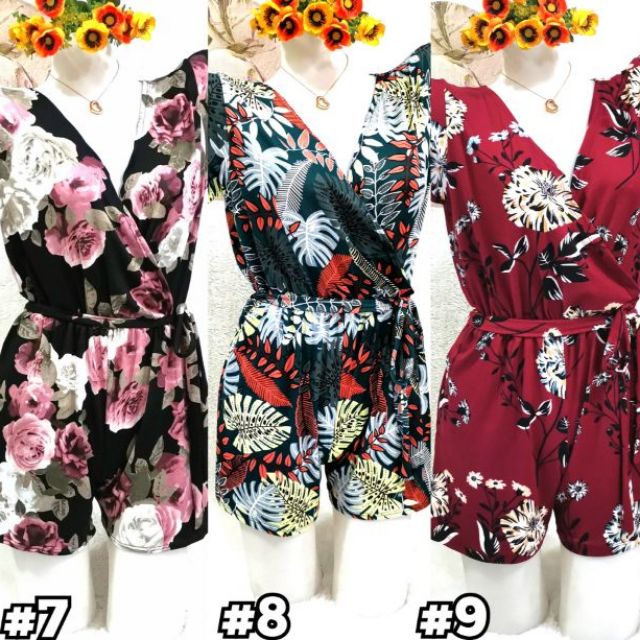Belted Floral Overlap Jumpshort small to semi large Shopee Philippines