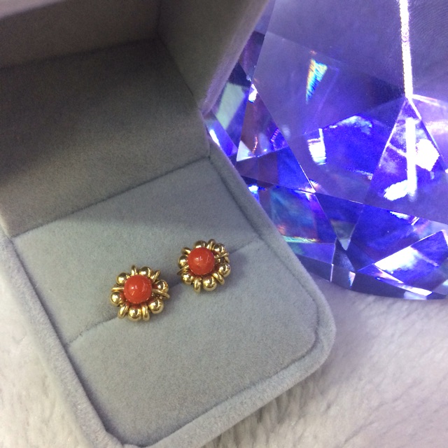 italian coral earrings