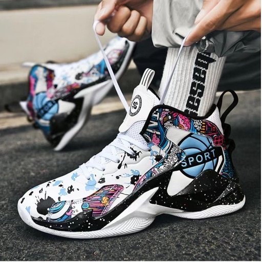Male Fashion Basketball Sport Shoes High Cut Platform Professional