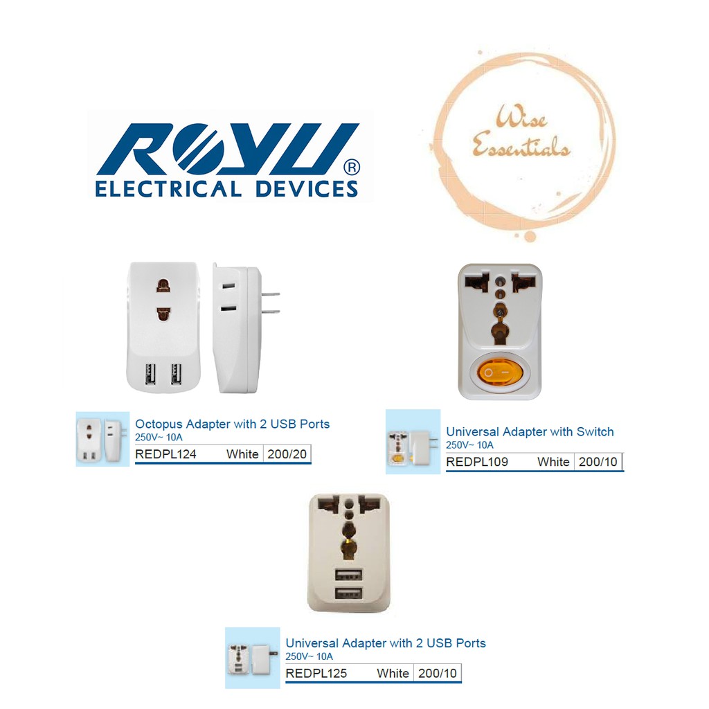 ROYU Octopus and Universal Adapter with 2 USB Ports, Universal Adapter ...