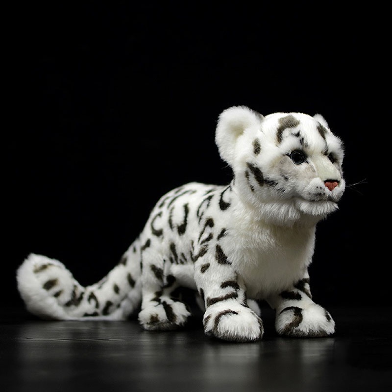 23 High Standing Snow Leopard Plush Toy Likelike Soft Wild Animals Big Cats White Leopards