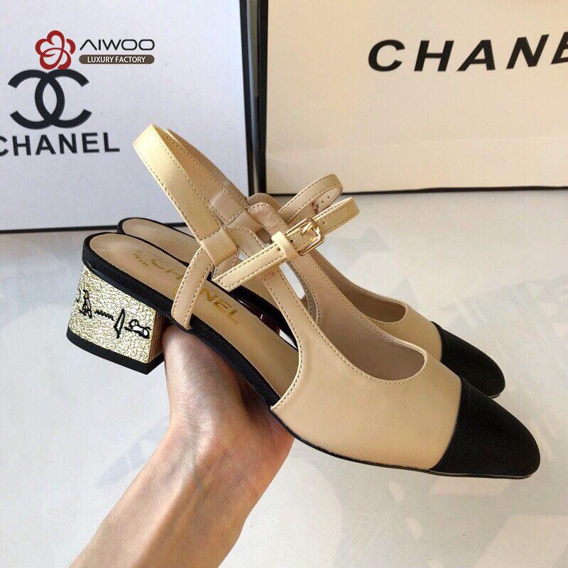 AW-Without box chanel color block sandals with gold heel toe cap Bo8f |  Shopee Philippines