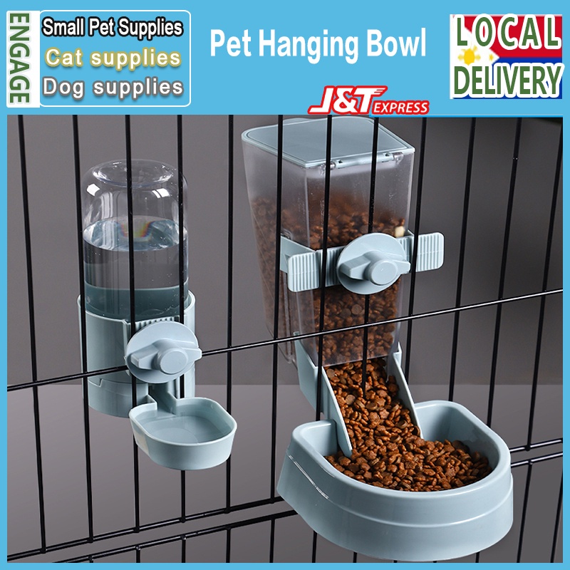 Pet Hanging bowl cat Water Food Bowl Feeder Dog Bowl Drnking Cage Can