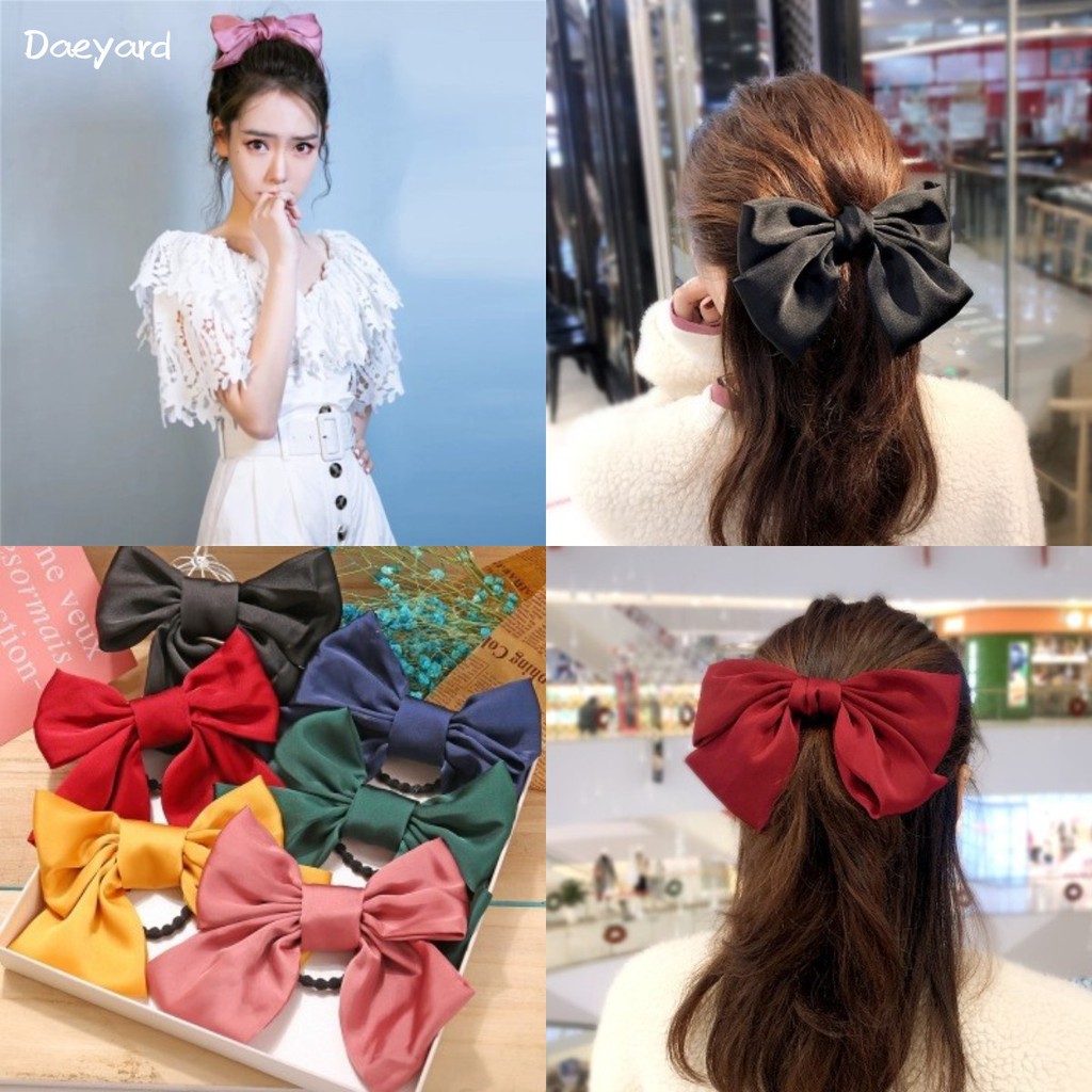French Vintage Bowknot Hair Clip Hair Band for Women Girls Cute ...