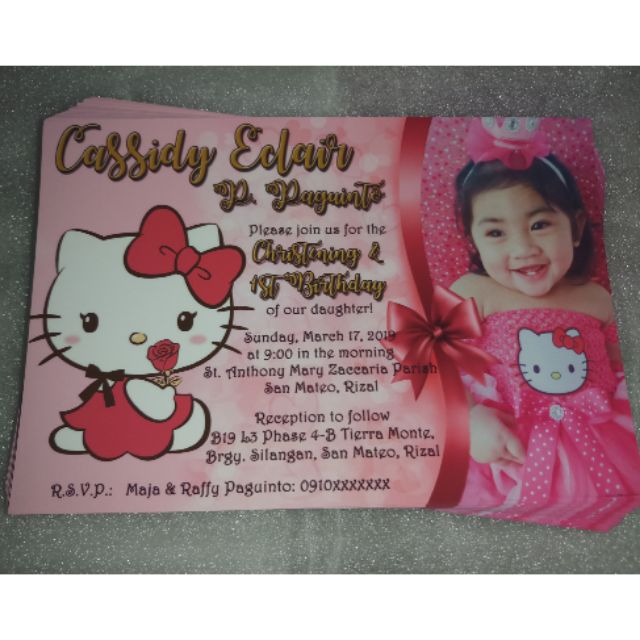 Birthday Invitation Card Tarpaulin Designs Hello Kitty Theme 02