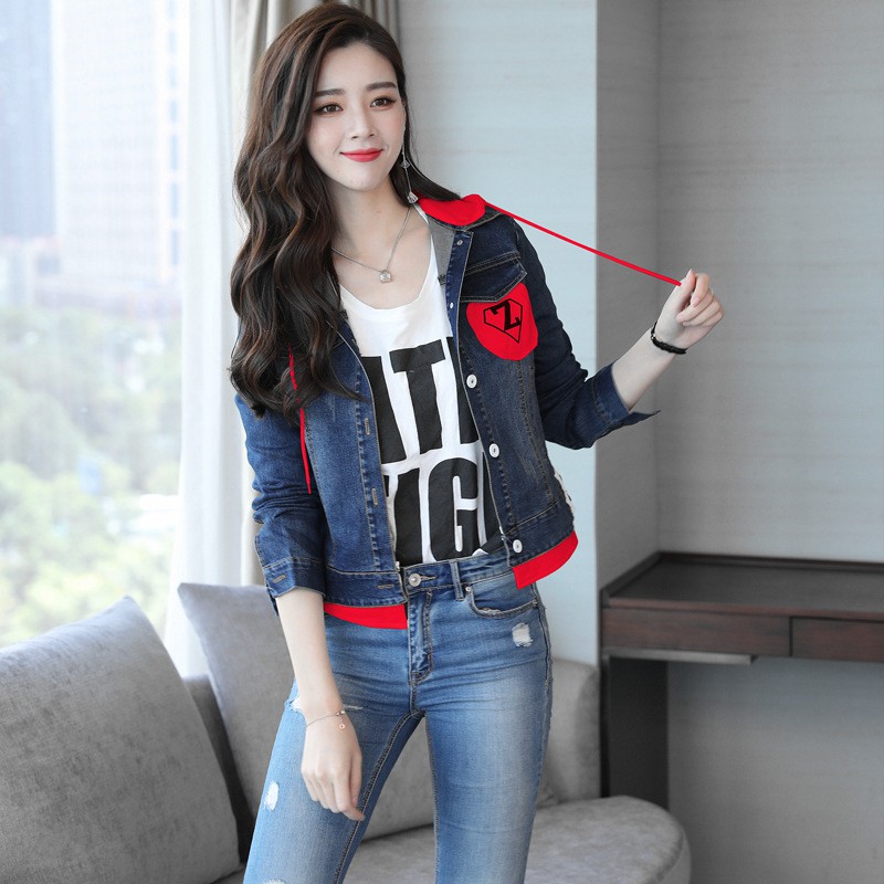 jean jacket hoodie women's