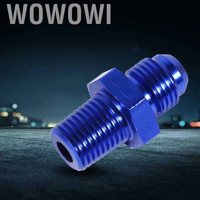 6 AN to M10x1.0 Male Metric Thread Pipe Fuel Fitting Adapter Blue Anodized Straight Aluminum Male Flare 