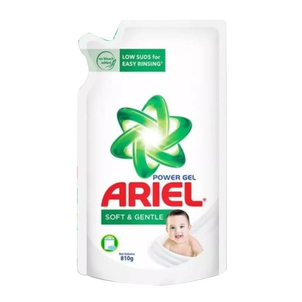 Ariel Liquid Detergent Soft and Gentle Pouch Refill (810mL) Shopee