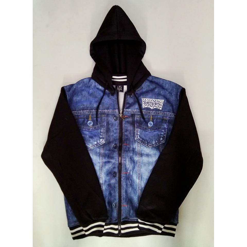 Levis Denim Jacket Replica with Hoodie (Blue) | Shopee Philippines