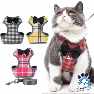 Adodo Pet Small Dog Harness and Leash Set Pet Cat Vest With Bowknot Mesh Padded For Small Puppy Dogs