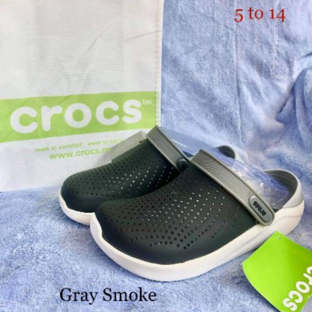 crocs literide black smoke