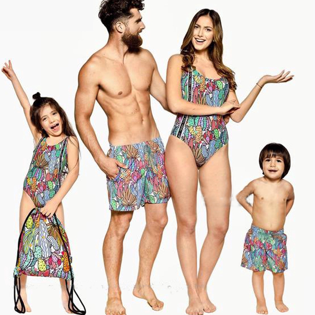 men and women matching swimwear