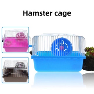 Hamster Cage with Running Wheel Water Bottle Food Basin Pet House Mice Home Habitat