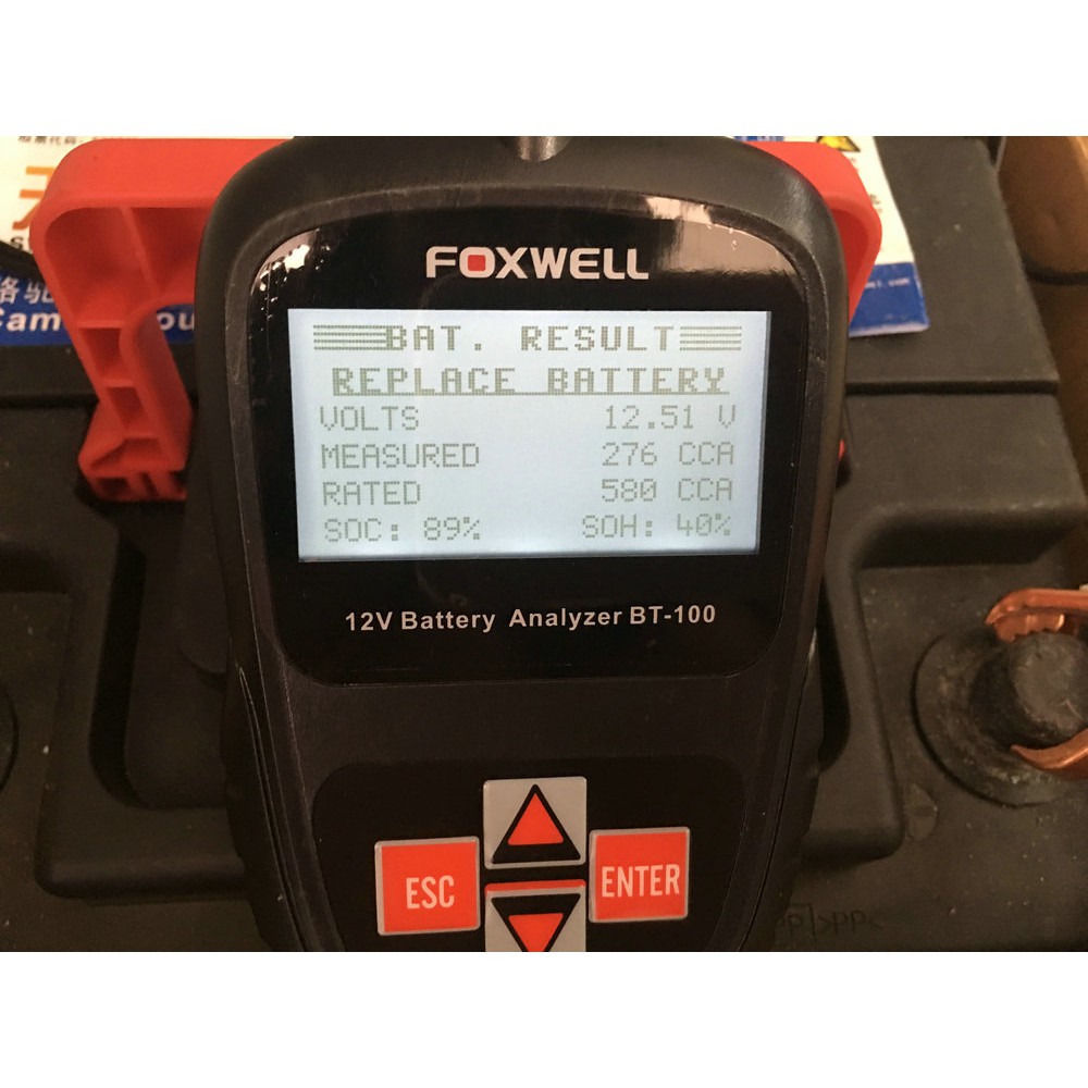 FOXWELL BT100 Pro 12V Car Battery Tester For Flooded AGM
