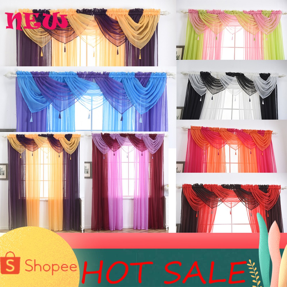 Unique voile valance Voile Curtain Swags All Colours Pelmet Valance Net Curtains Shopee Philippines