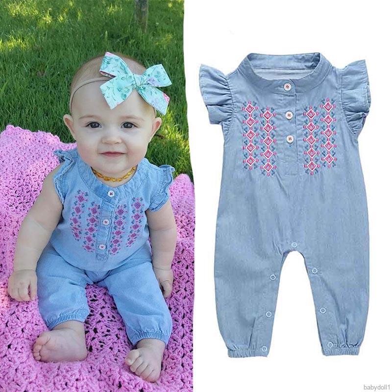 newborn denim romper