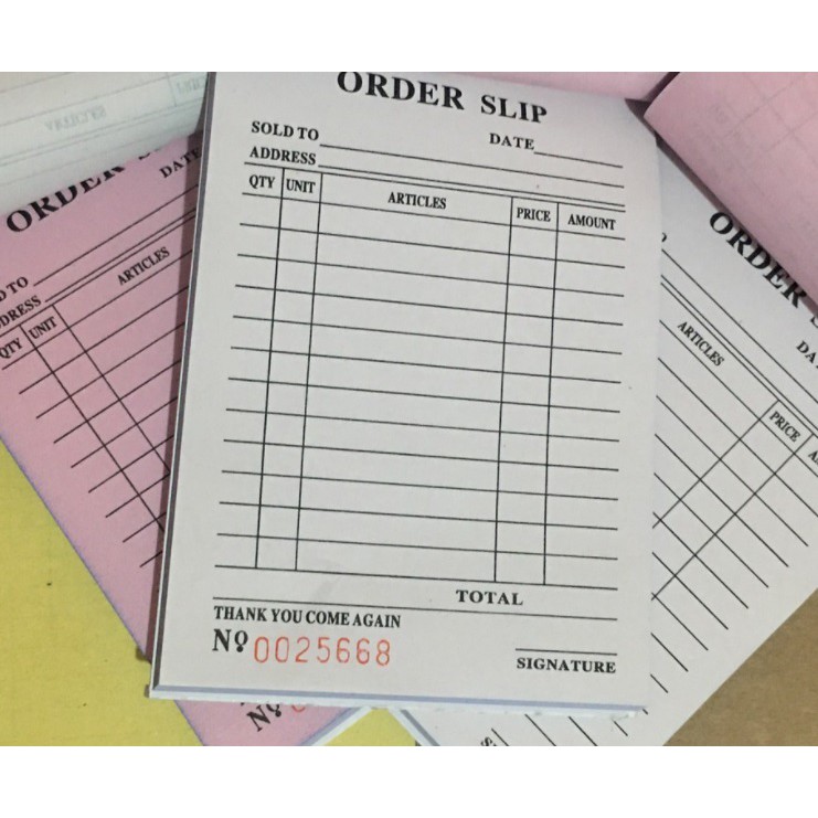 Orderslip Receipt duplicate and triplicate order | Shopee Philippines