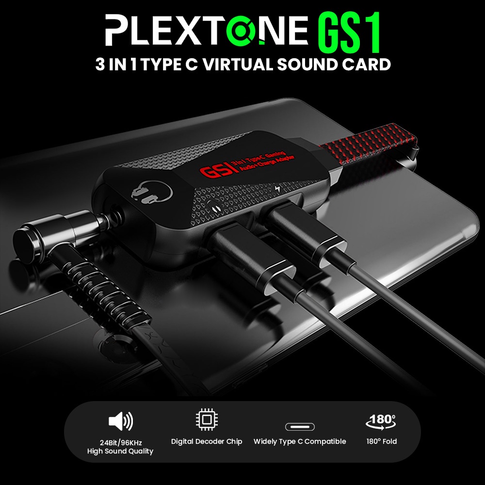 Plextone GS1 Virtual Sound Card 3 in 1 Type C 7.1CH 24Bit Rate High