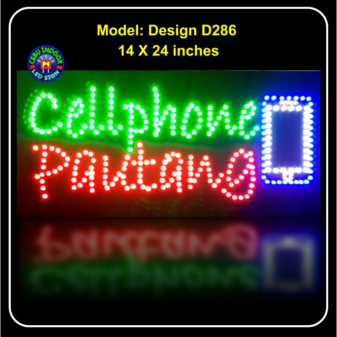 Led signage Cellphone Pautang 14 X 24 inches D286. Store shop sign ...