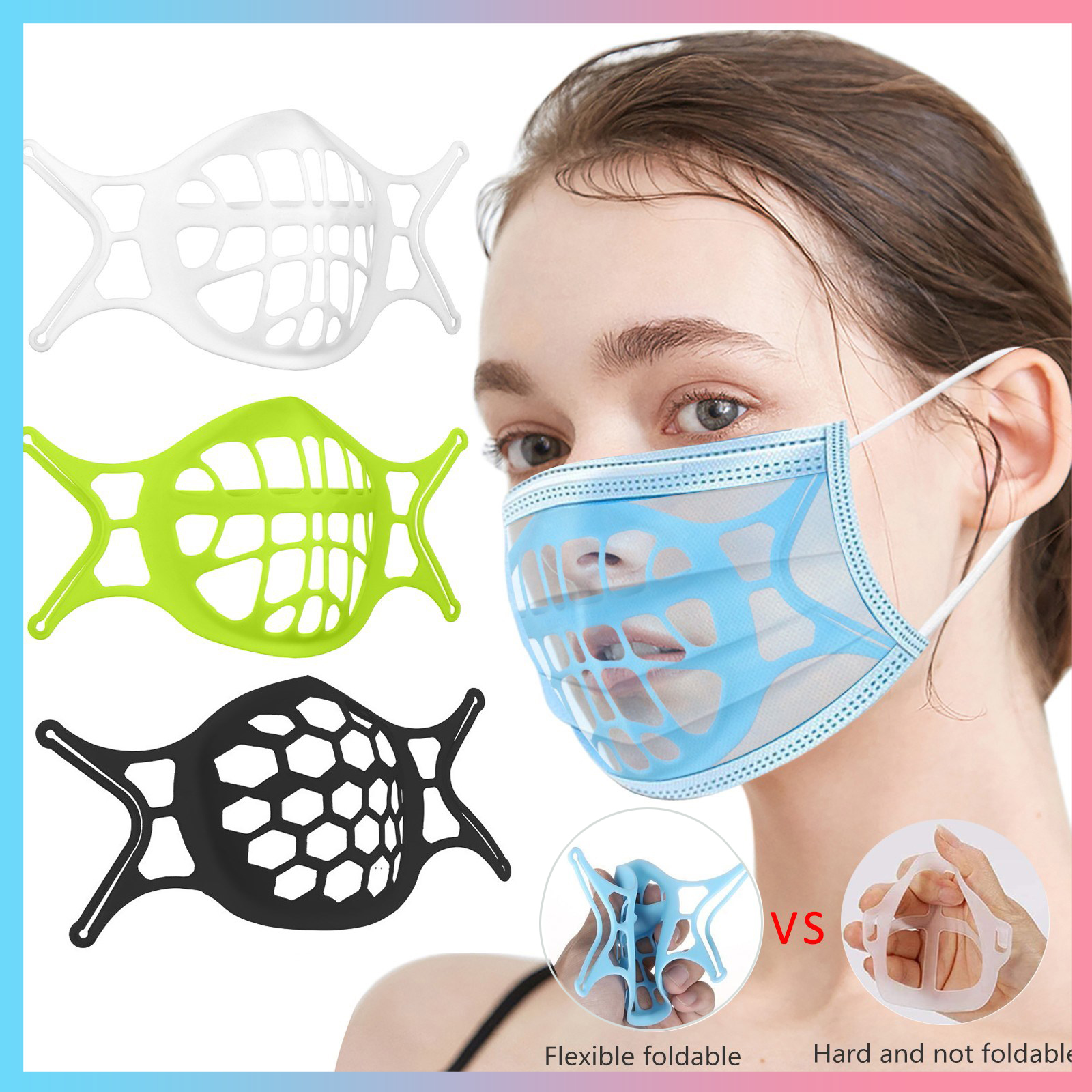 Download Adult 3d Face Mask Silicone Bracket Nose Pads Facemask Breathing Assist Frame Inner Support Shopee Philippines