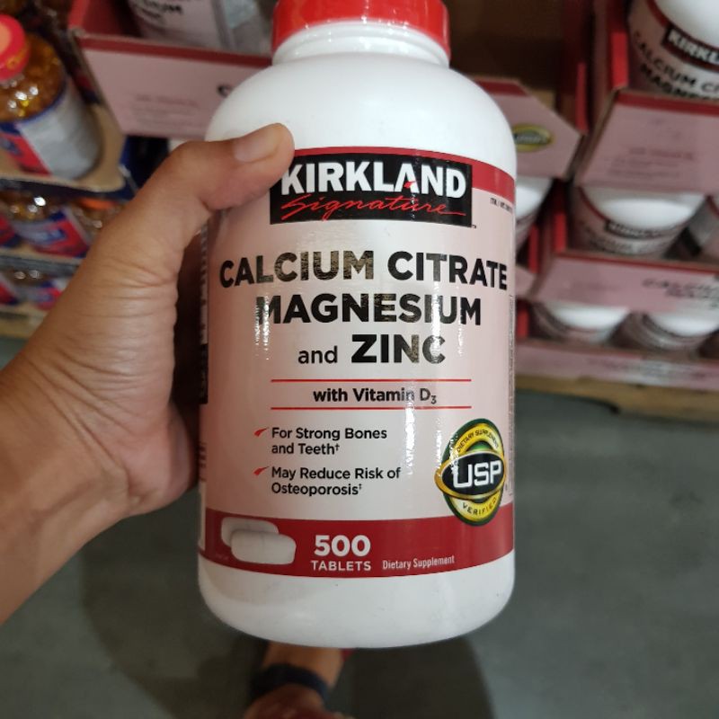Kirkland Calcium Citrate Magnesium and Zinc 500mg 500ct Shopee