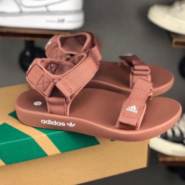 adidas sandals brown