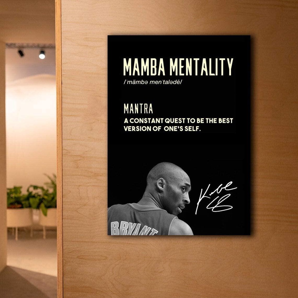 Kobe Bryant Motivation Quote with Kobe Sign Portrait Wall Art Mamba ...