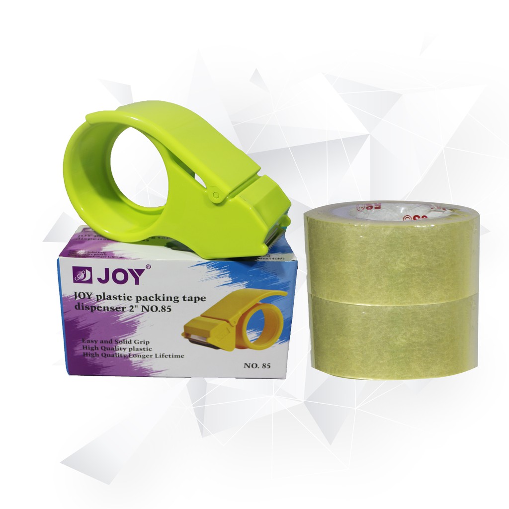 Joy Plastic Packaging Tape Dispenser 85 with 2 Rolls Tape (Promo Pack