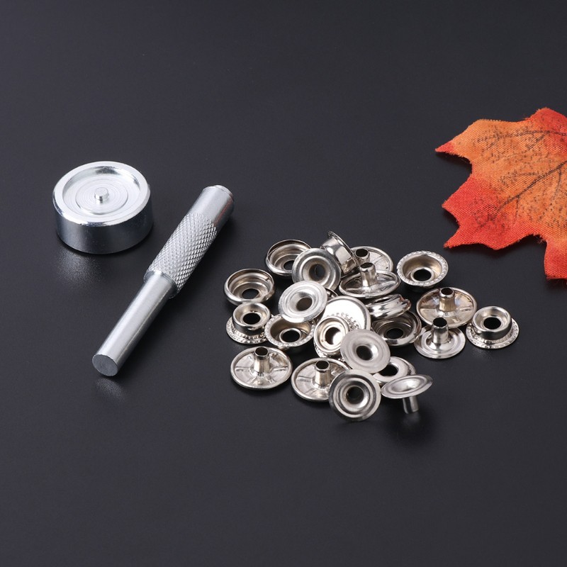 Metal Snap Fastener with 6 Fasteners Kit Press Studs Button Tool Set