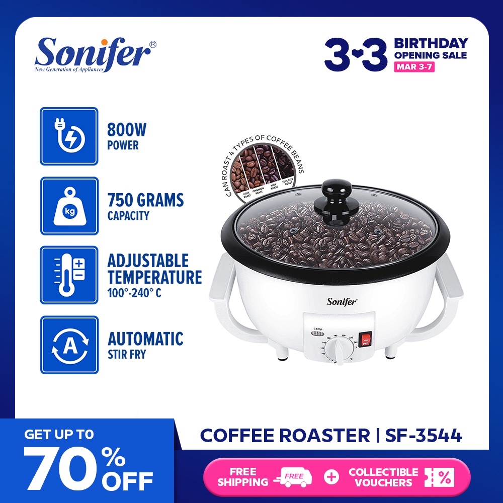 Sonifer Coffee Roaster Machine Home Coffee Beans Baker 750g Household