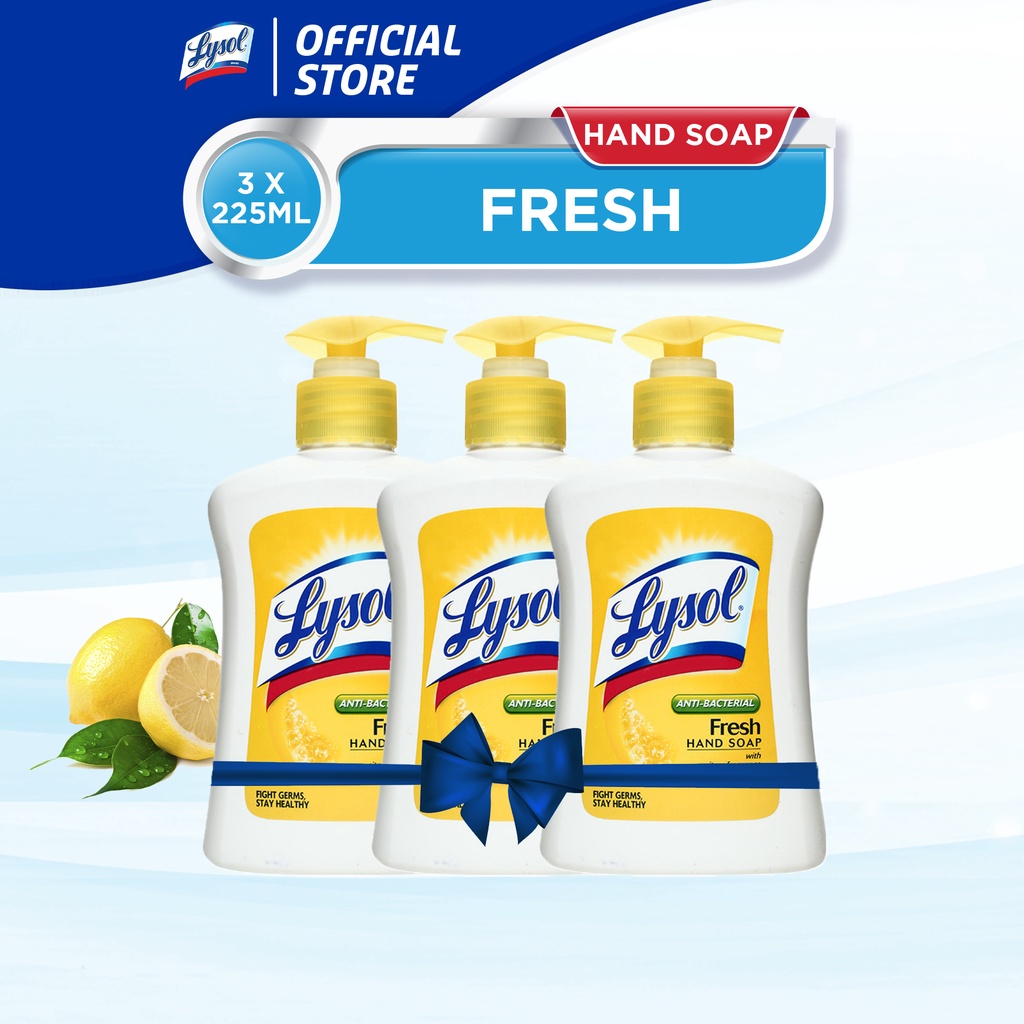 Lysol Antibacterial Hand Soap Fresh 225ml Triple Pack Shopee Philippines