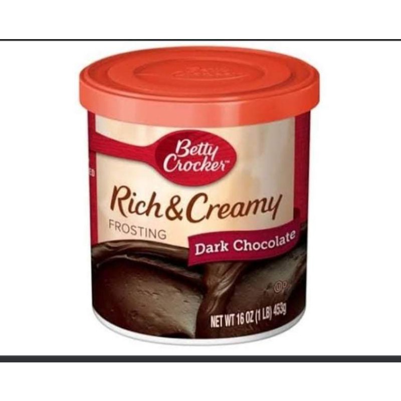 Betty Crocker Rich & Creamy Dark Chocolate Frosting (453g) Shopee