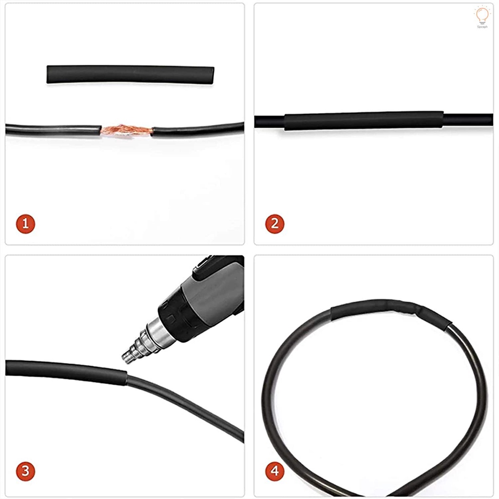 【COSH】4pcs 1-Meter Shrinkable Tube Heat Shrink Tubing 3mm 4mm 5mm 6mm Diameter & 1m Length
