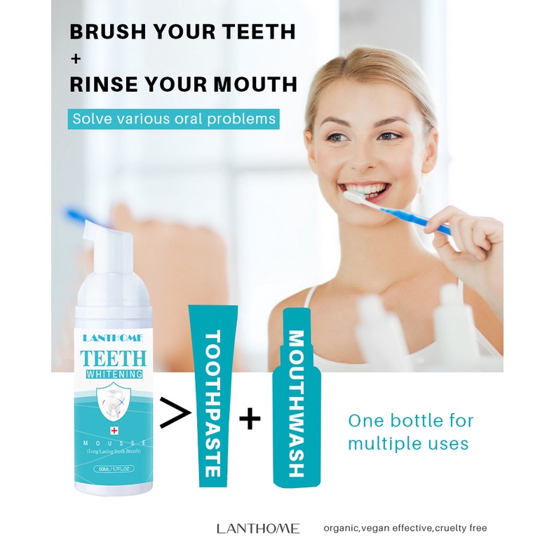 Teeth Cleaner Mousse Remove Yellow Stains Plaque Teeth Bright Whitening Fresh Breath Tooth Oral Care