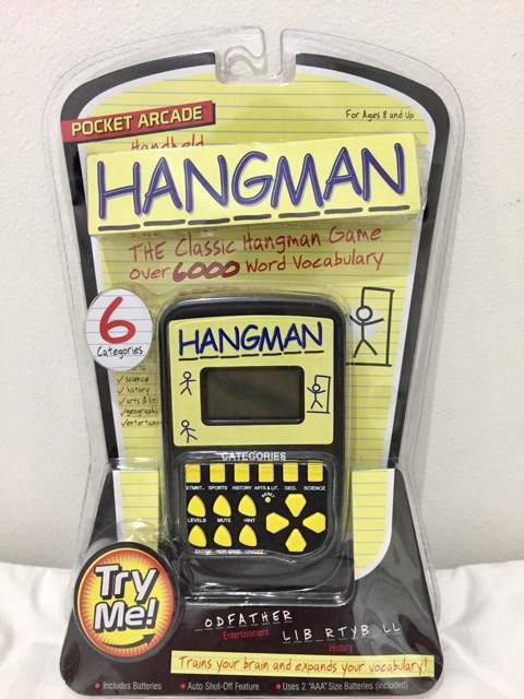 Westminster Hangman Pocket Arcade Handheld Game Over 6000 Word Vocab New 