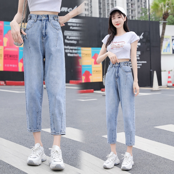 Juta Solid High Waisted Harlem Skinny Jeans With All Kinds Of Fashionable Leggings Korean Jeans Denim Girls Pants Summer New High Waisted Harlem Pants Women Korean Jeans Thin Shopee Philippines