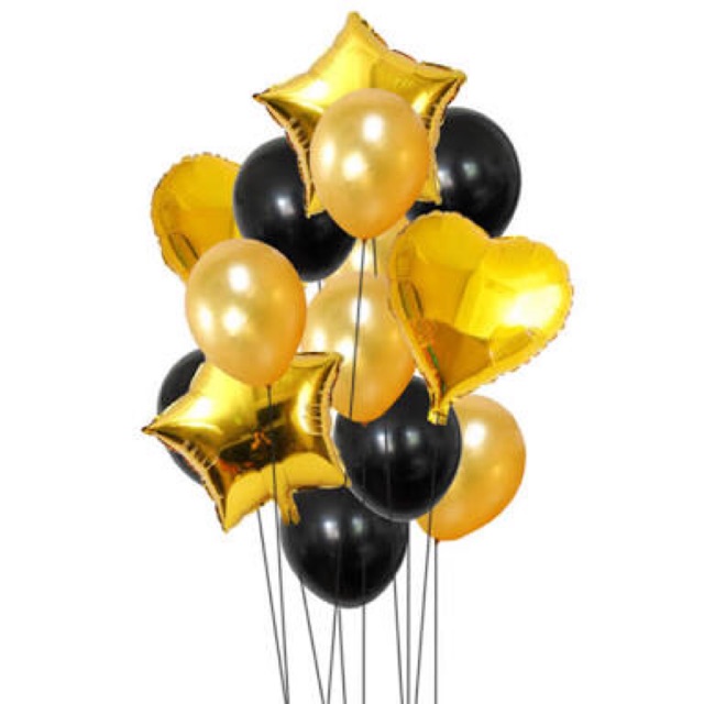 black and gold balloons