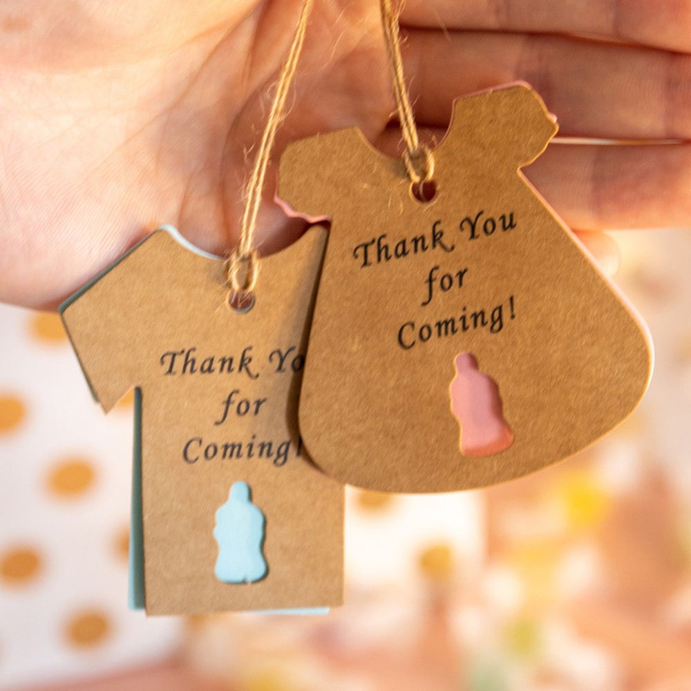 ๑50pcs Baby Shower Tag Labels Thank You for Coming Tags New Born Boy Girl 1st Birthday Party Decorat