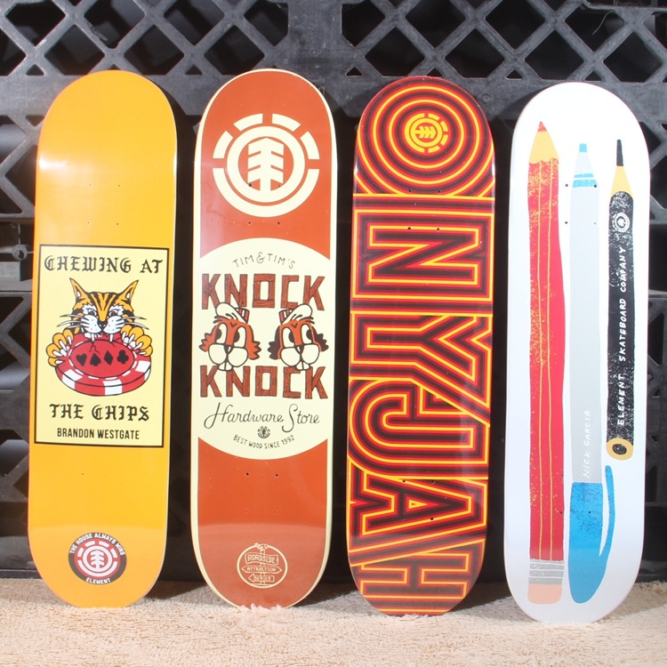 Imported element double KICK TAIL SKATEBOARD DECK maple professional stunt fourwheel advanced