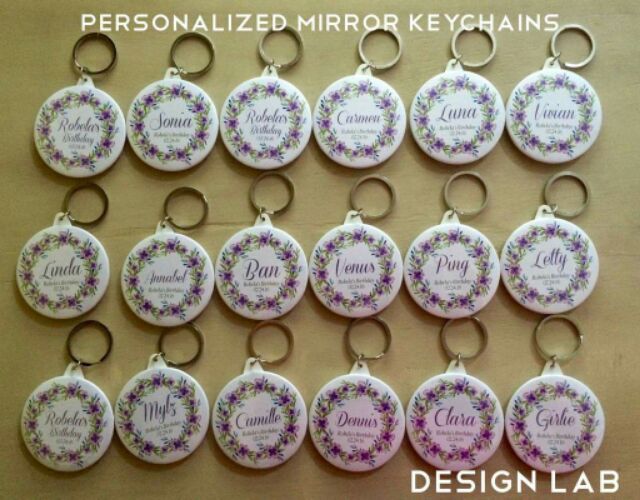 personalized mirror keychains