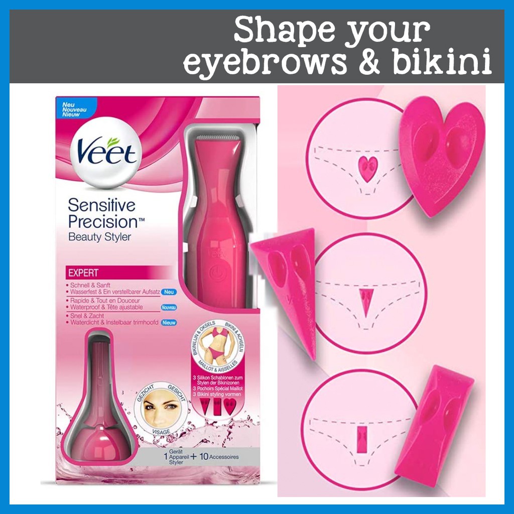 Veet Expert Sensitive Precision Beauty Styler For Underarms Eyebrows And Bikini Hair Removal Shopee Philippines