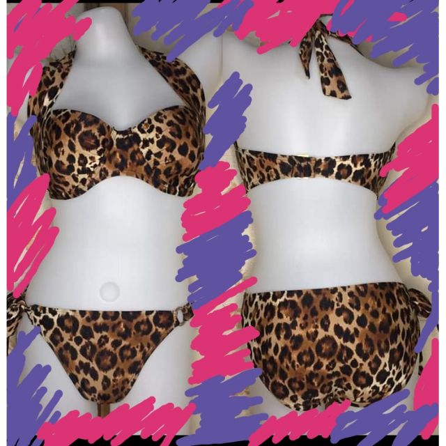 leopard 2 piece swimsuit