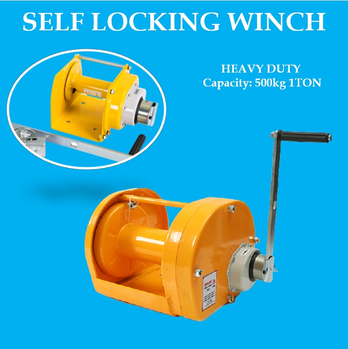 500kg 1T Self locking Hand Winch Hand Ratchet Wire Rope Winch Manual ...
