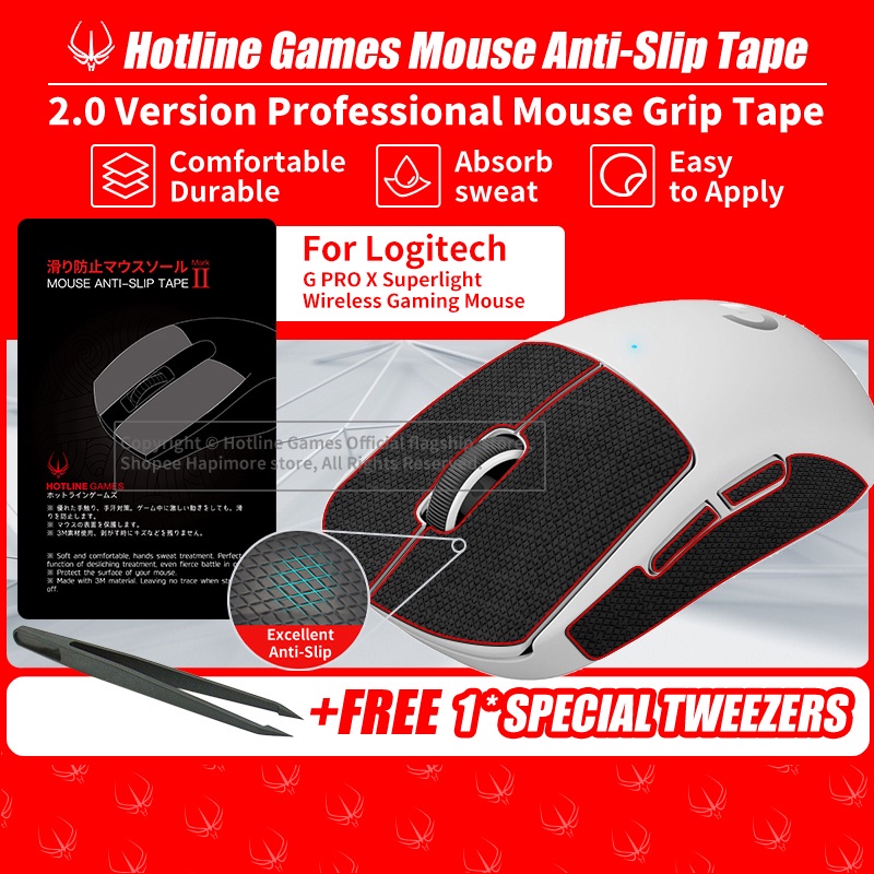 Hotline Games 2 0 Mouse Grip Tape For Logitech G Pro X Superlight Wireless Gaming Mouse Anti