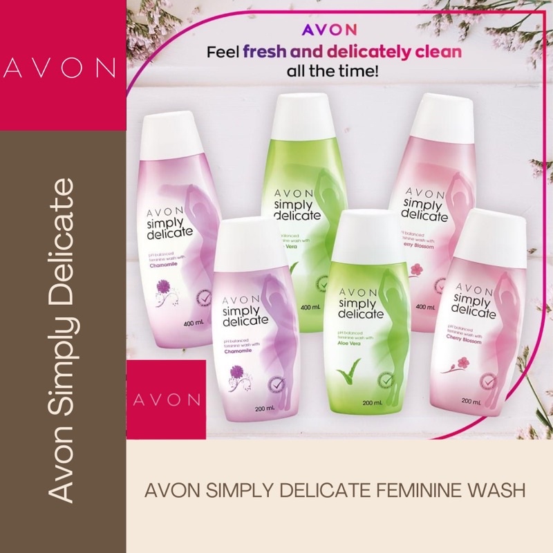 Avon Simply delicate feminine wash (400ml & 200ml. 3 variants cherry