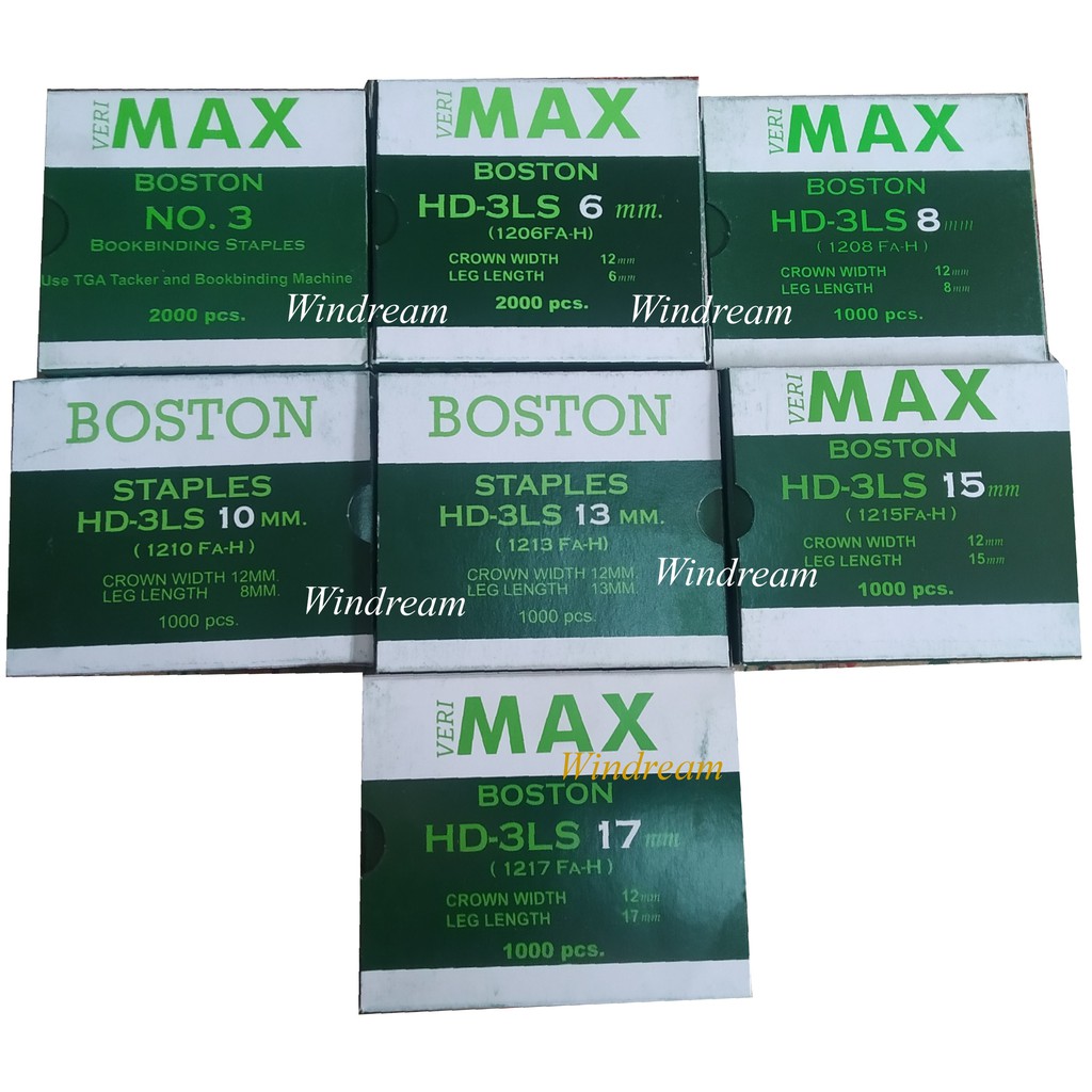 MAX/ Boston STAPLE WIRE Heavy Duty 3LS Wire 3, 10, 13, 15, 17
