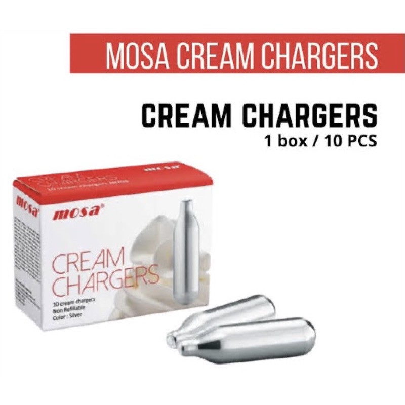 MOSA Cream Charger 10pcs N20 for any brand of Whipped Cream Dispenser ...