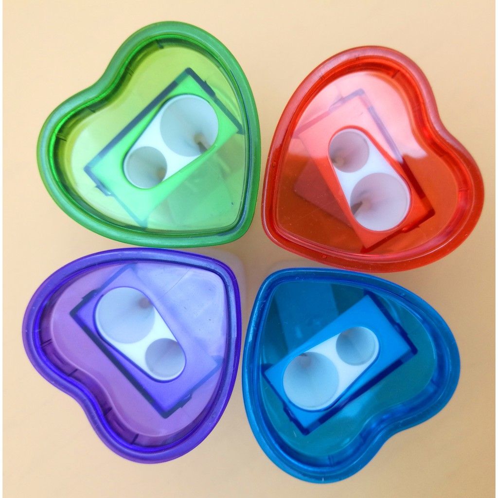 Heart color sharpenner double 2 hole pencil sharpener Shopee Philippines