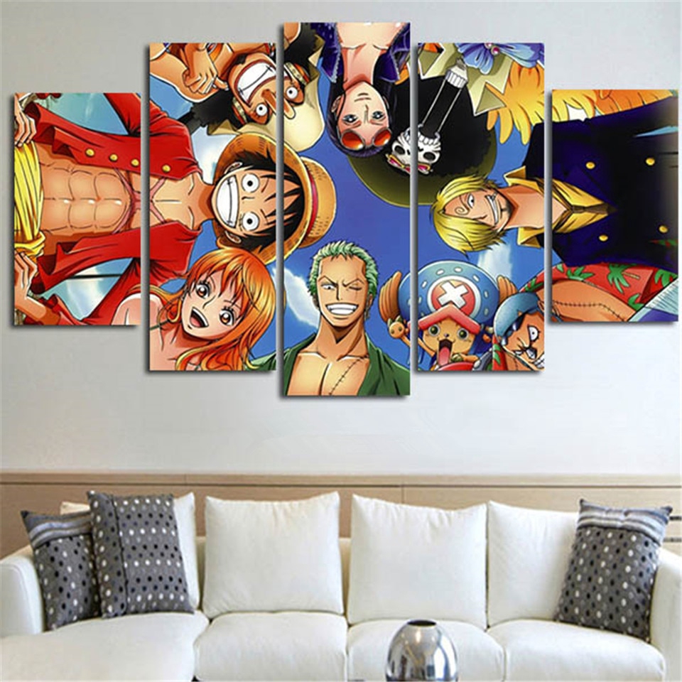 Canvas Poster Living Room HD Printed Picture 5 Panels One Piece Anime  Painting Modular Wall Art Home Decor Framework | Shopee Philippines